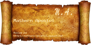 Mathern Apostol névjegykártya